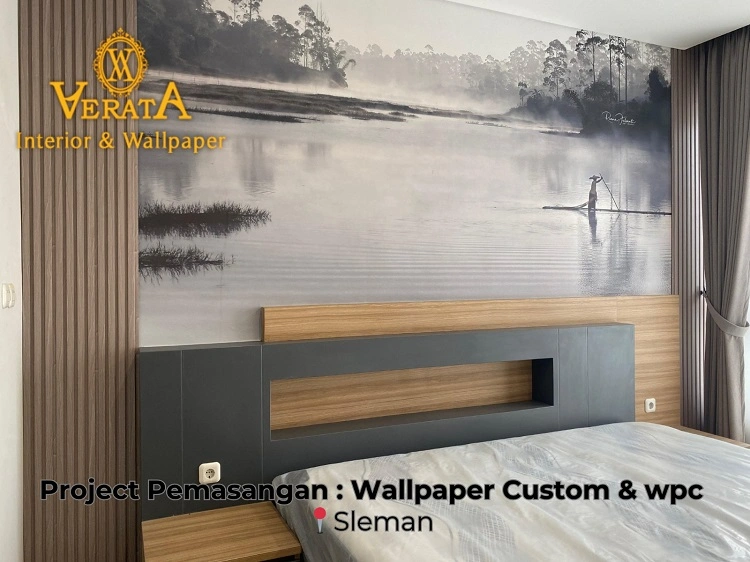Pemasangan wallpaper dan WPC di Sleman, Sumber: doc pribadi