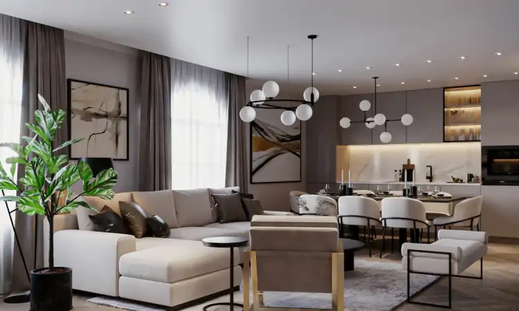 Ruang keluarga desain kontemporer, Sumber: decorilla.com