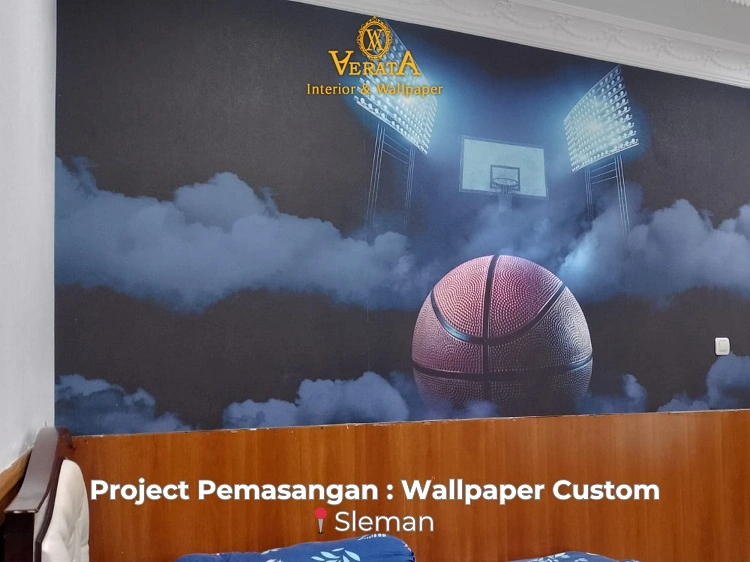Pemasangan wallpaper custom untuk kamar di Sleman, Sumber: doc pribadi