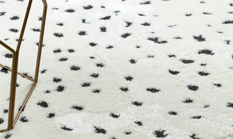 Karpet putih corak hitam, Sumber: rugsx.eu