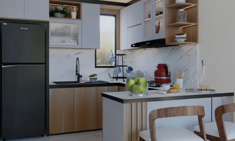 Kitchen set minibar letter L, Sumber; facebook.com