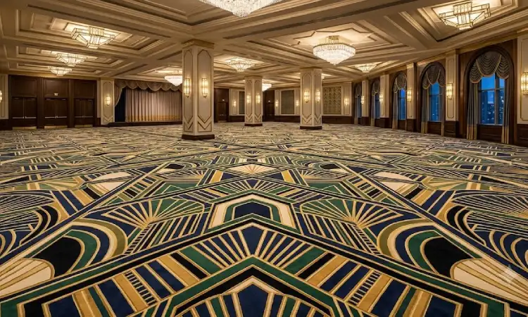 Karpet motif geometris Art Deco, Sumber: AI