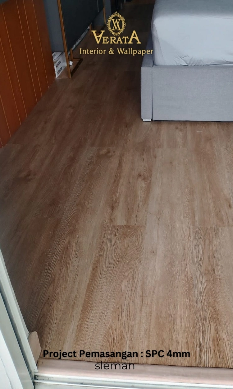 Pemasangan lantai SPC di Sleman, Sumber: doc pribadi