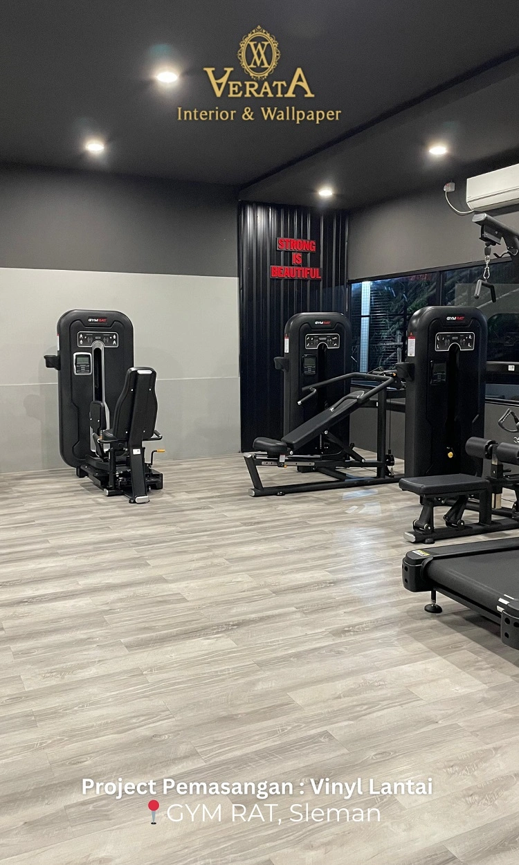 Pemasangan lantai vinyl di Gym Sleman, Sumber: doc pribadi