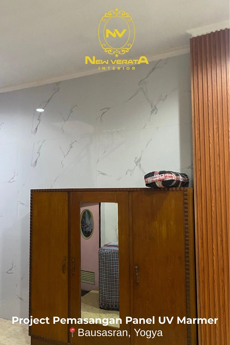 Pemasangan UV marmer di Jogja, Sumber: doc pribadi