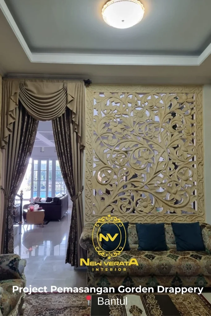 Pemasangan gorden drapery di Bantul, Sumber: doc pribadi