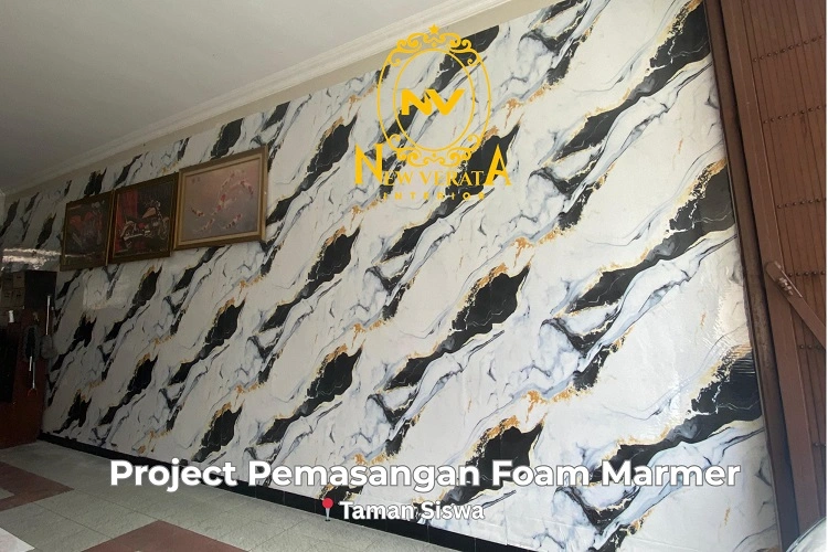 Pemasangan foam marmer di Jl Taman Siswa, Sumber: doc pribadi