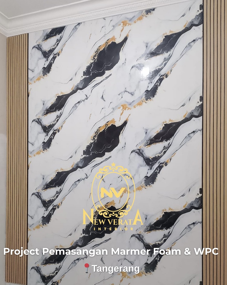 Pemasangan marmer foam di Sleman, Sumber: doc pribadi