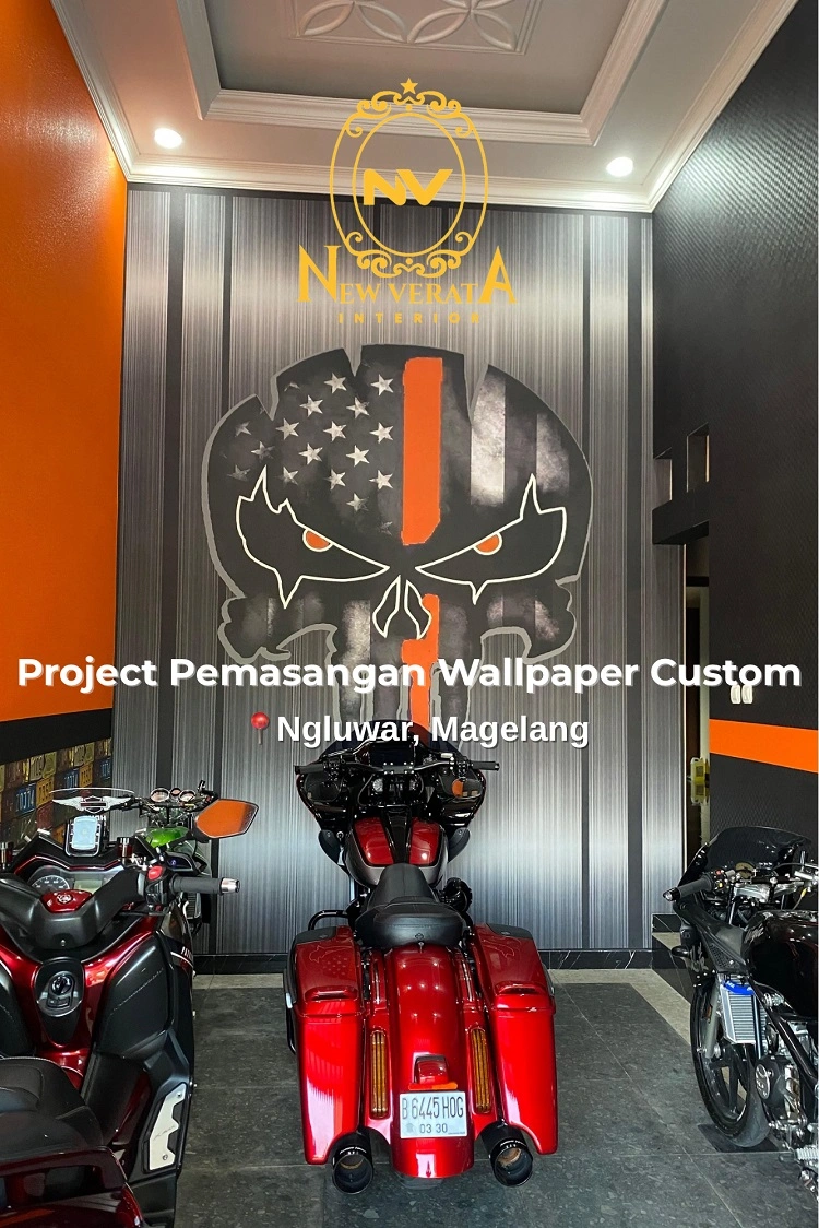 Wallpaper custom memberikan kesan yang maskulin, Sumber: doc pribadi