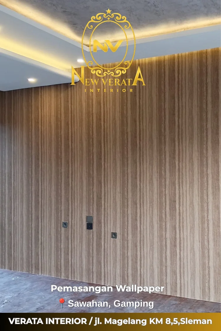 Pemasangan wallpaper di Gamping, Sumber: doc pribadi