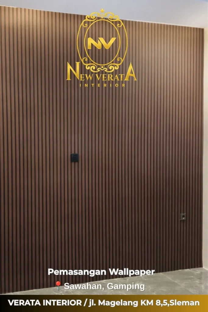 Pemasangan wallpaper memberikan kesan modern, Sumber: doc pribadi